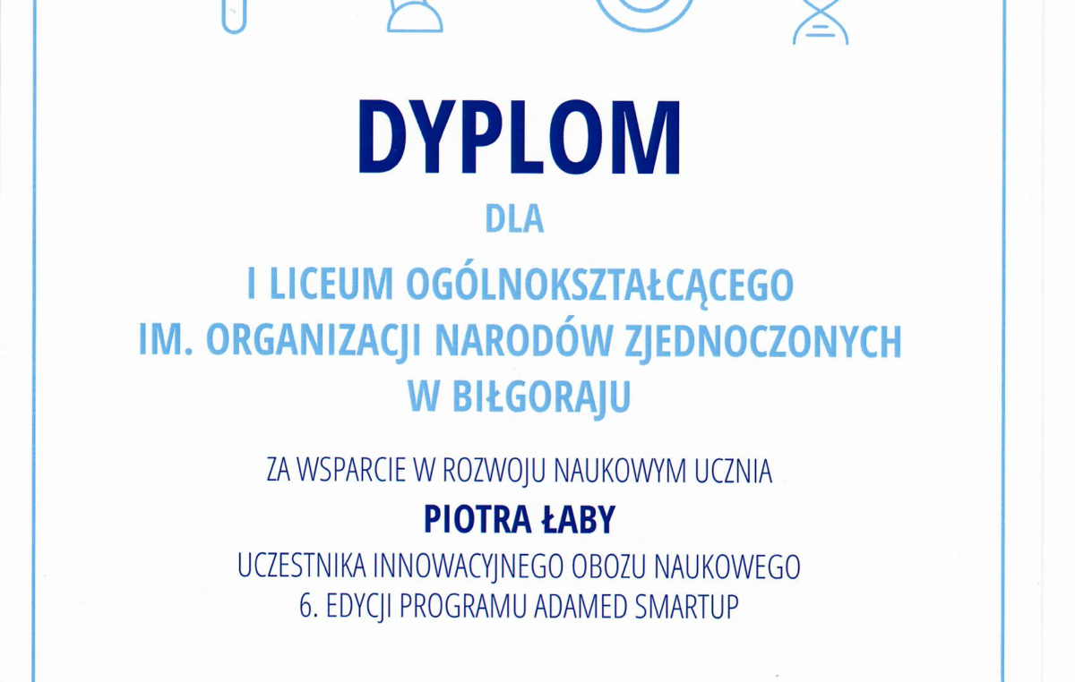 18 listopada 2020 – Gratulacje od Fundacji Adamed