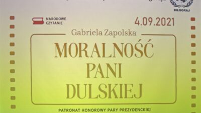 3 września 2021 – Narodowe Czytanie 2021