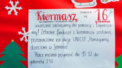 11 grudnia 2021 – Kiermasz Świąteczny