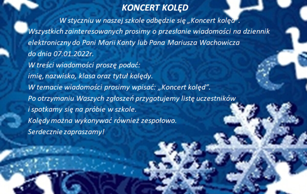 3 stycznia 2022 – Koncert kolęd