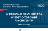 5 września 2022 – IX Regionalna Olimpiada Wiedzy o Zdrowiu Psychicznym
