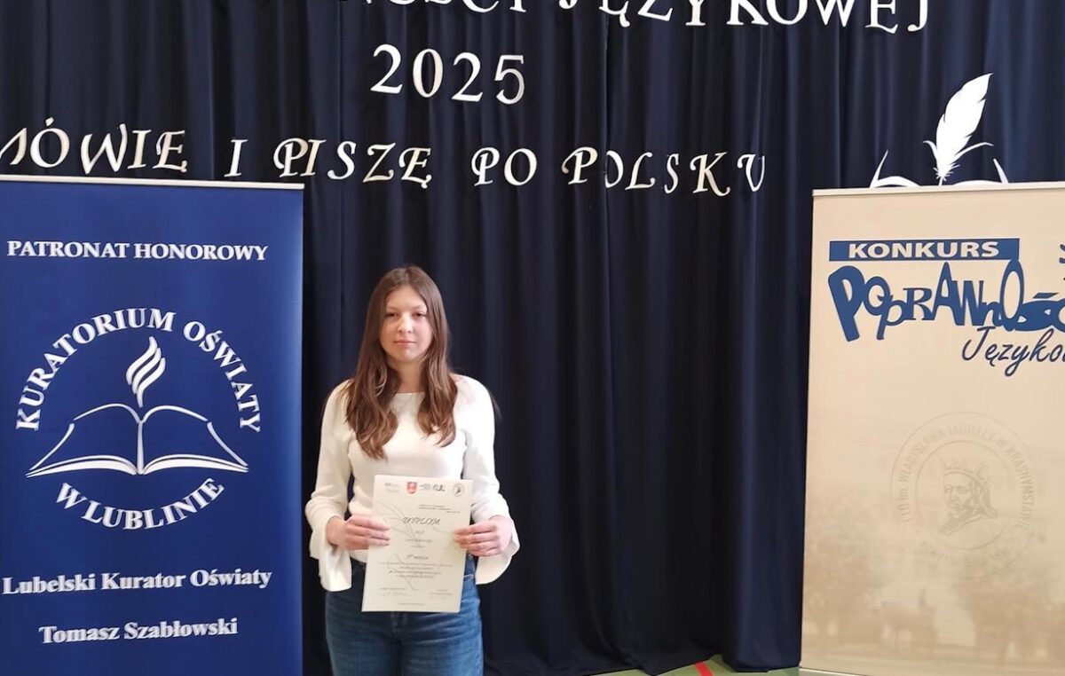 14 kwietnia 2025 – Lena laureatką w wojewódzkim konkursie z języka polskiego
