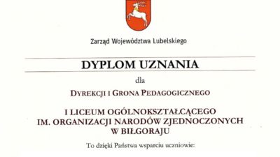 15 kwietnia 2026 – Prymusi naszej szkoły nagrodzeni! Ponad 40 stypendystów Marszałka Województwa Lubelskiego